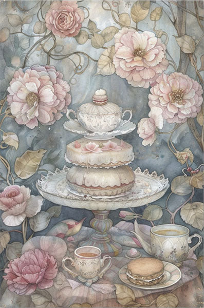 Decoupage Tissue Paper - Rose Garden Tea (25.4cm x 38.1cm) - Rustic Farmhouse Charm