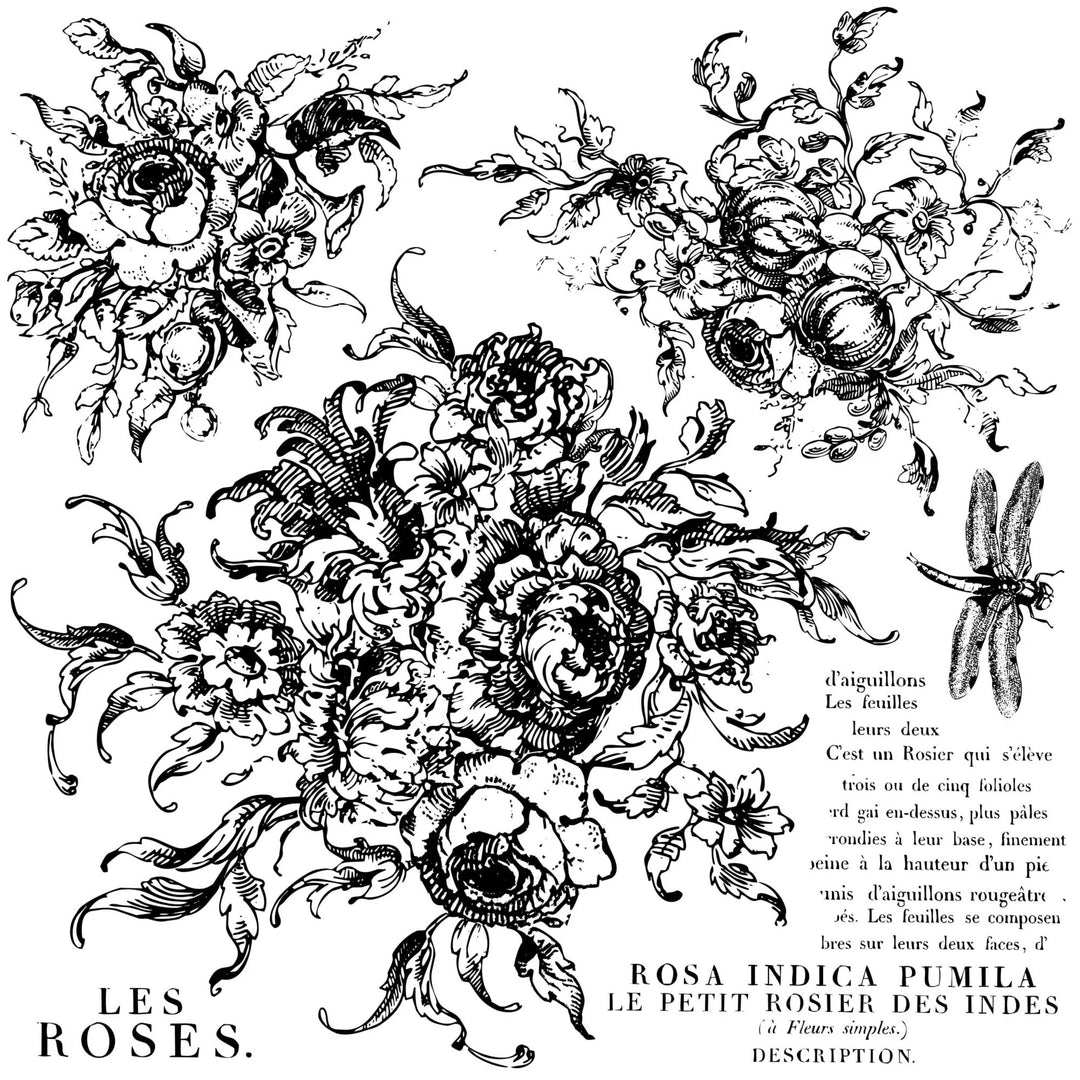 ROSE TOILE Stamp by IOD (12"x12", 30.48cm x 30.48cm) - Rustic Farmhouse Charm