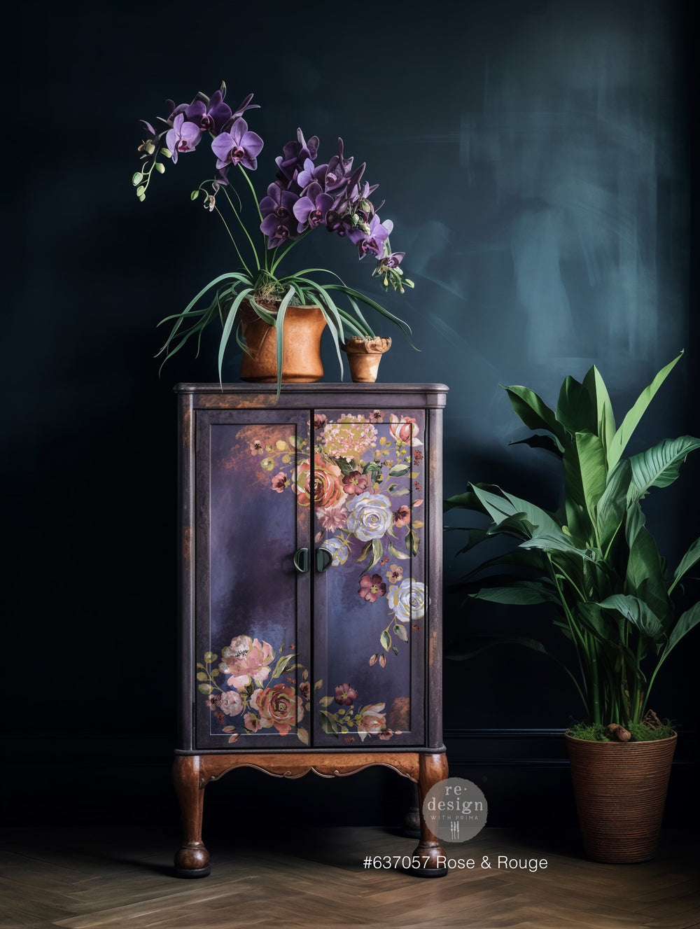 ROSE & ROUGE (part gold) Redesign Transfer (81.3cm x 61cm) - Rustic Farmhouse Charm