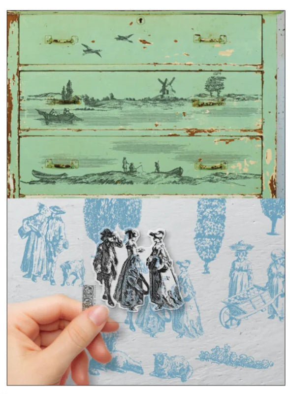 RURAL SCENES Stamp Set by IOD (12"x12", 30.48cm x 30.48cm) - Rustic Farmhouse Charm
