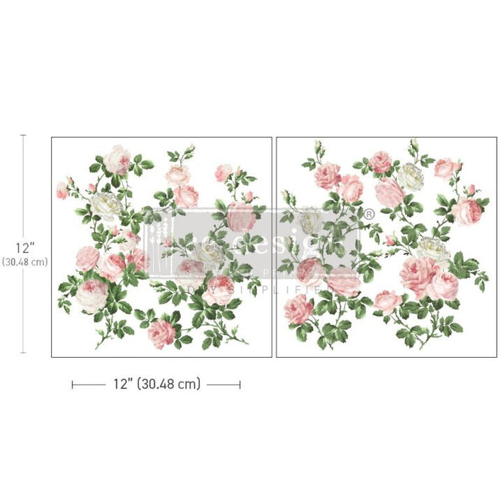 NEW! SALON DE DIANE Redesign Maxi Transfer (2 sheets, each 30.48cm x 30.48cm) - Rustic Farmhouse Charm