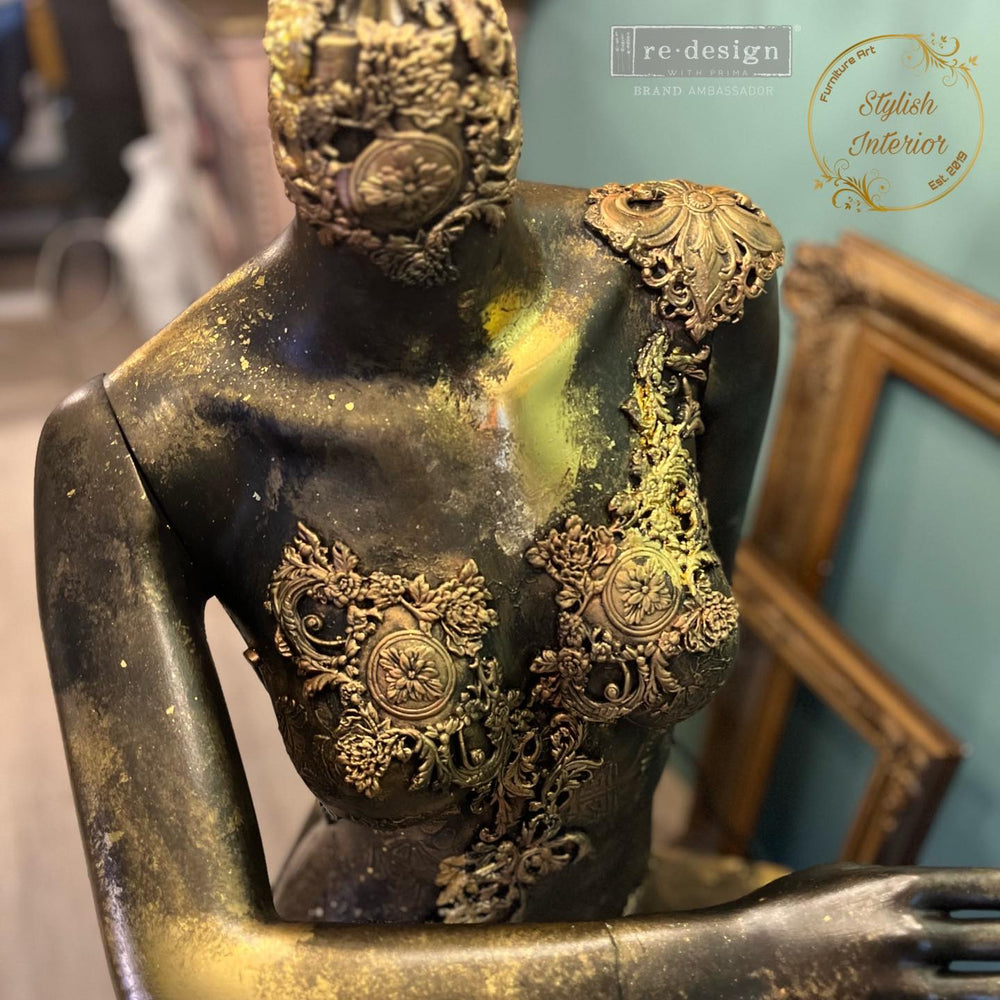 NEW! SALON PARISIEN CHARM (BOUCLE ORNEE) Redesign Mould 5"x8" - Rustic Farmhouse Charm