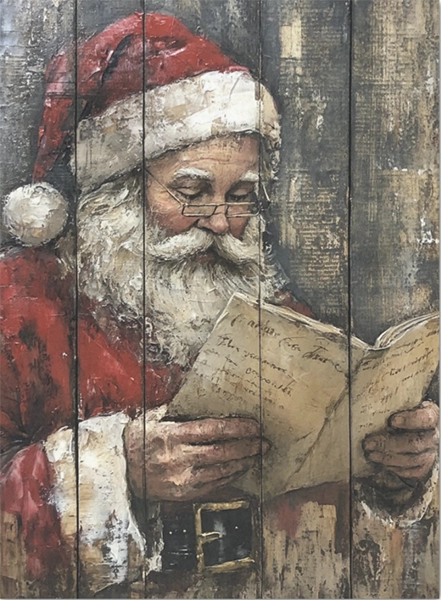 Decoupage Tissue Paper - Santa Reading (2 sizes) - Rustic Farmhouse Charm
