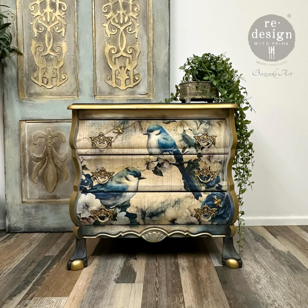 NEW! Redesign Decoupage Tissue Paper Pack - SAPPHIRE WINGS (3 sheets, each 49.53cm x 76.2cm) - Rustic Farmhouse Charm