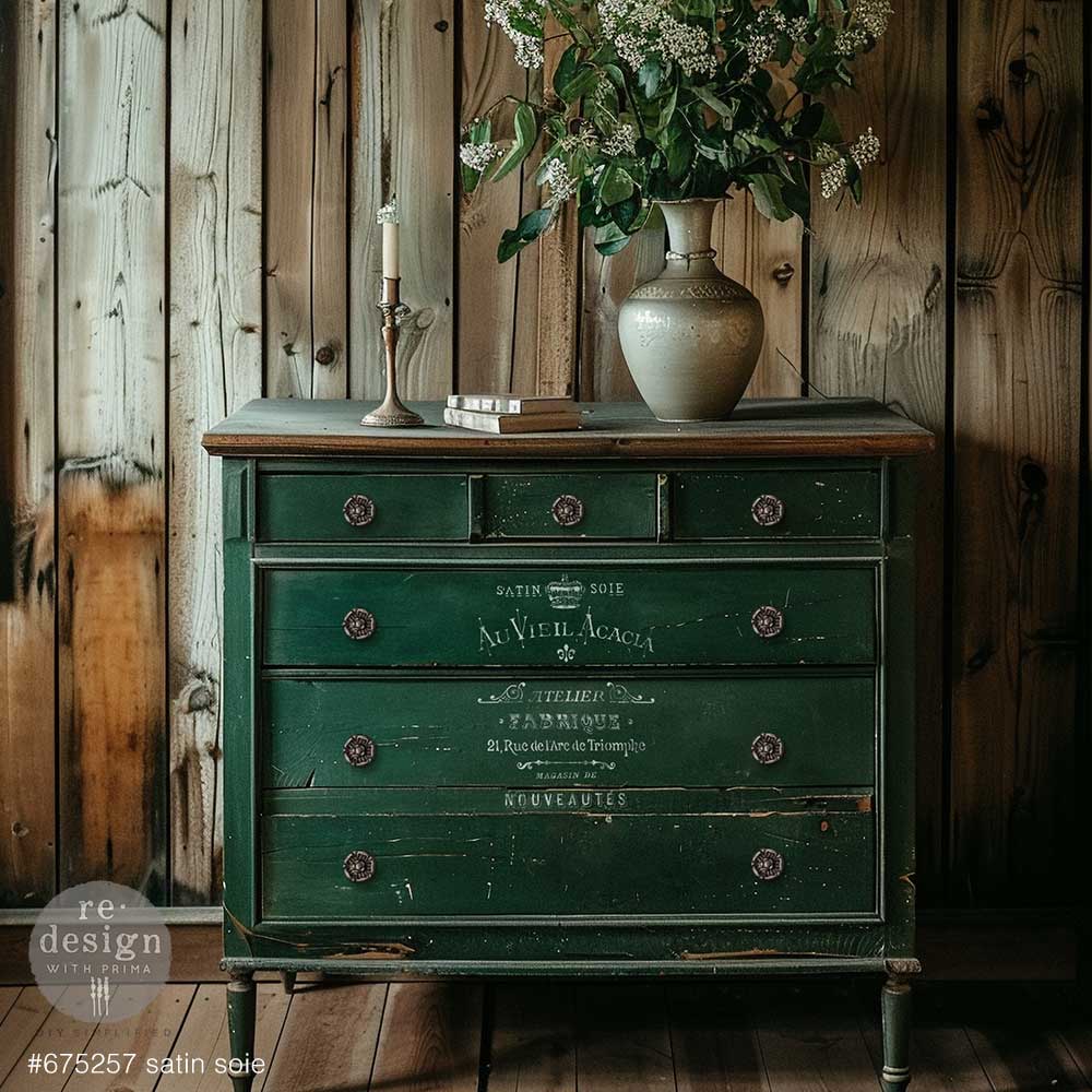 NEW! Redesign Stencil - SATIN SOIE (22.86cm x 30.48cm) - Rustic Farmhouse Charm