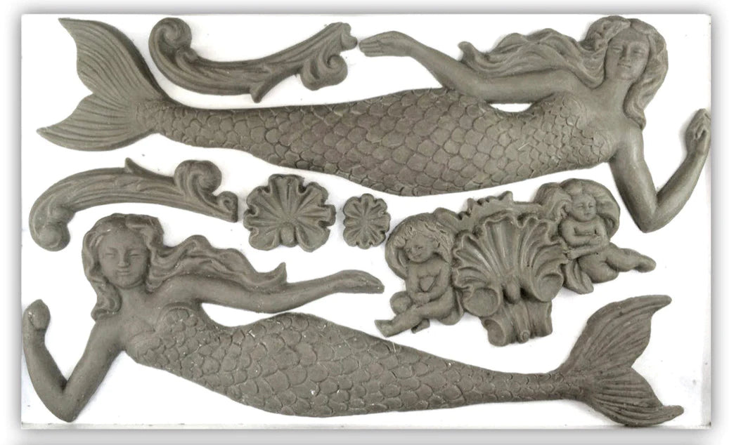 SEA SISTERS Mould by IOD (6"x10", 15.24cm x 25.4cm) - Rustic Farmhouse Charm