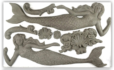 SEA SISTERS Mould by IOD (6"x10", 15.24cm x 25.4cm) - Rustic Farmhouse Charm