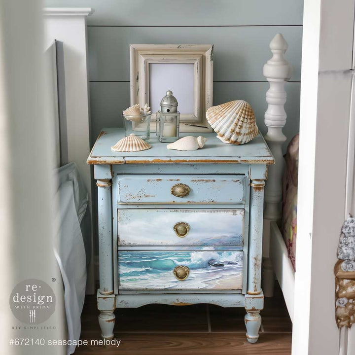 Redesign A3 Decoupage Fibre Paper Pack of 3 - SEASCAPE MELODY (29.7cm x 41.9cm) - Rustic Farmhouse Charm