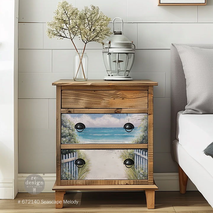 Redesign A3 Decoupage Fibre Paper Pack of 3 - SEASCAPE MELODY (29.7cm x 41.9cm) - Rustic Farmhouse Charm