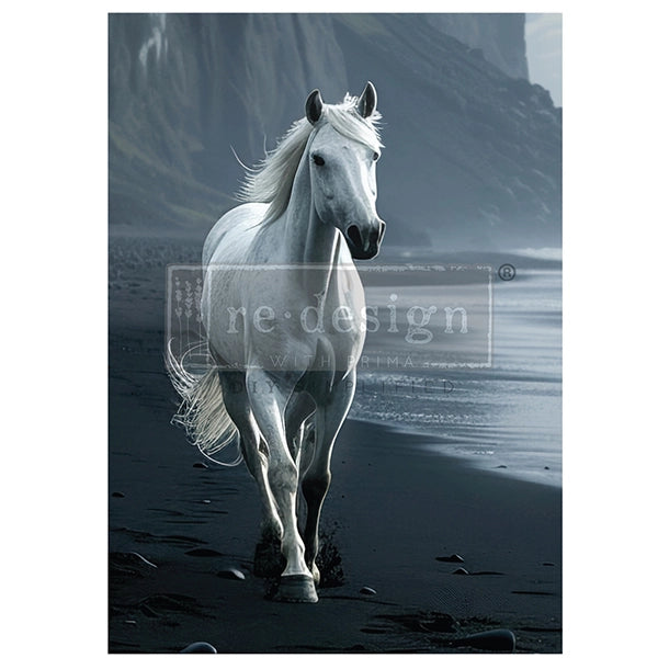 Redesign A1 Decoupage Fibre Paper - SEASHORE SPRINTER (59.44cm x 84.07cm) - Rustic Farmhouse Charm