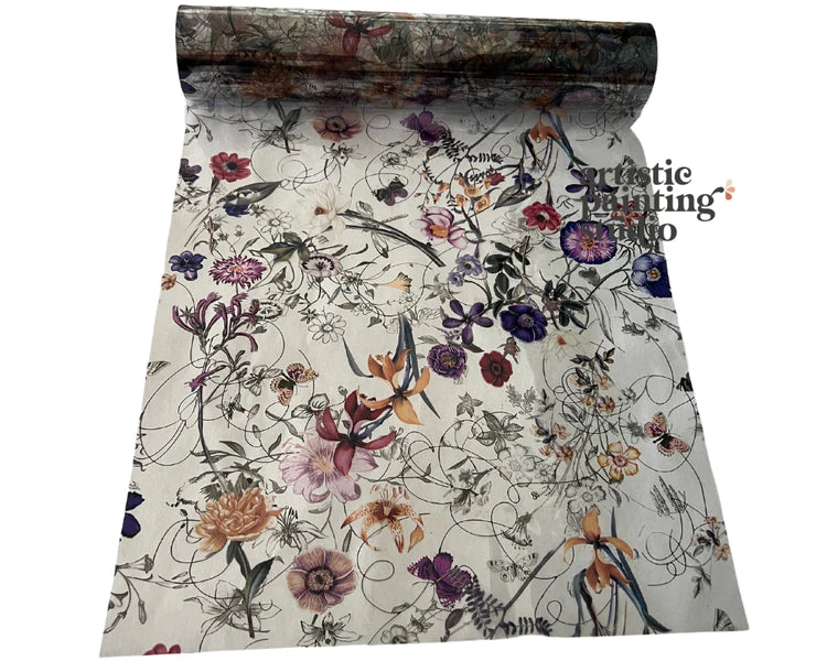 SERENITY FLORAL Transparent Transfer Foil - Rustic Farmhouse Charm