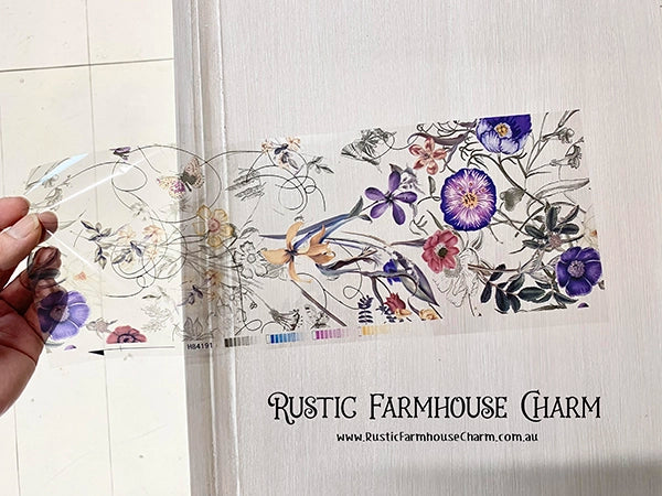 SERENITY FLORAL Transparent Transfer Foil - Rustic Farmhouse Charm