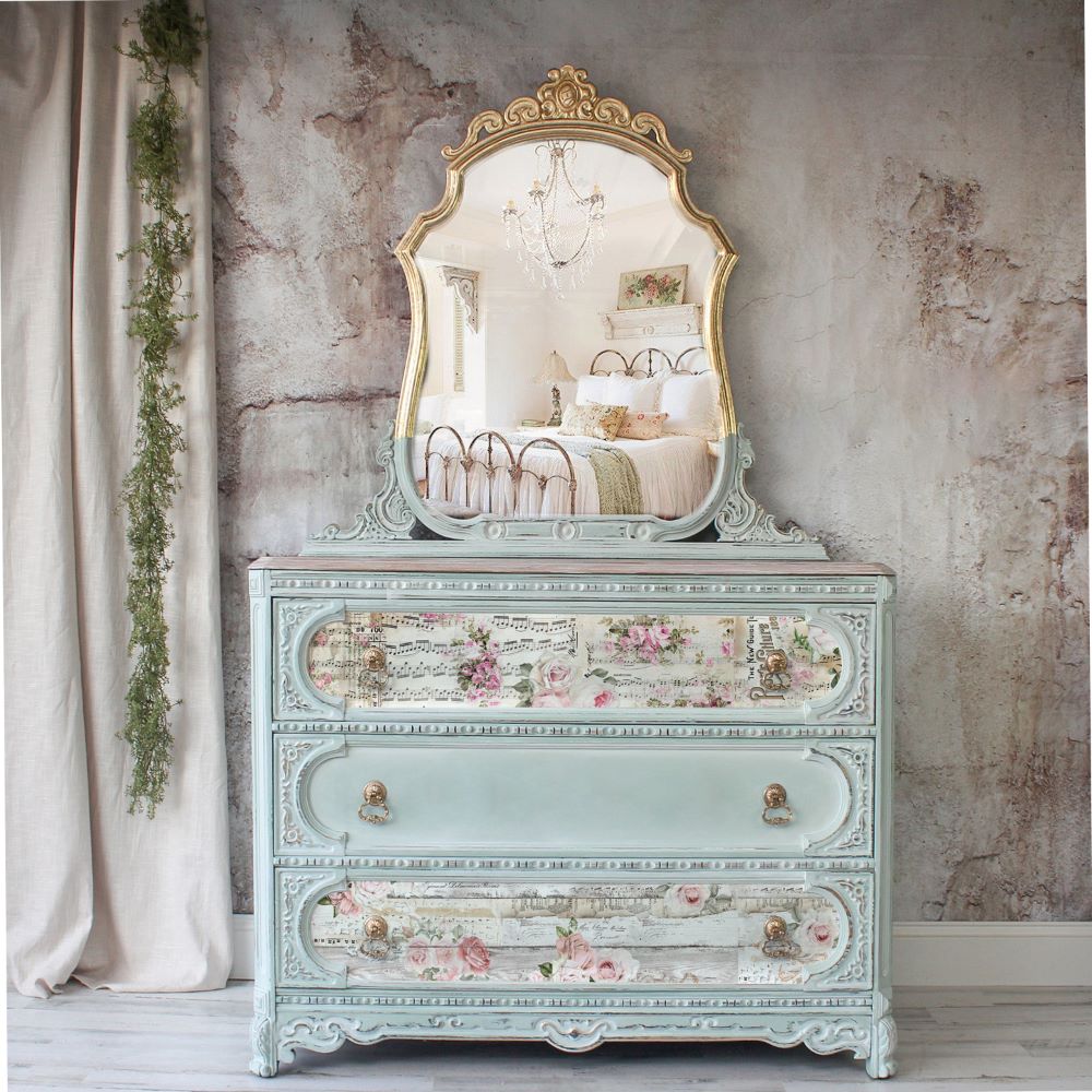 NEW! Redesign Decoupage Tissue Paper Pack - SHABBY CHIC SHEETS (3 sheets, each 49.53cm x 76.2cm) - Rustic Farmhouse Charm