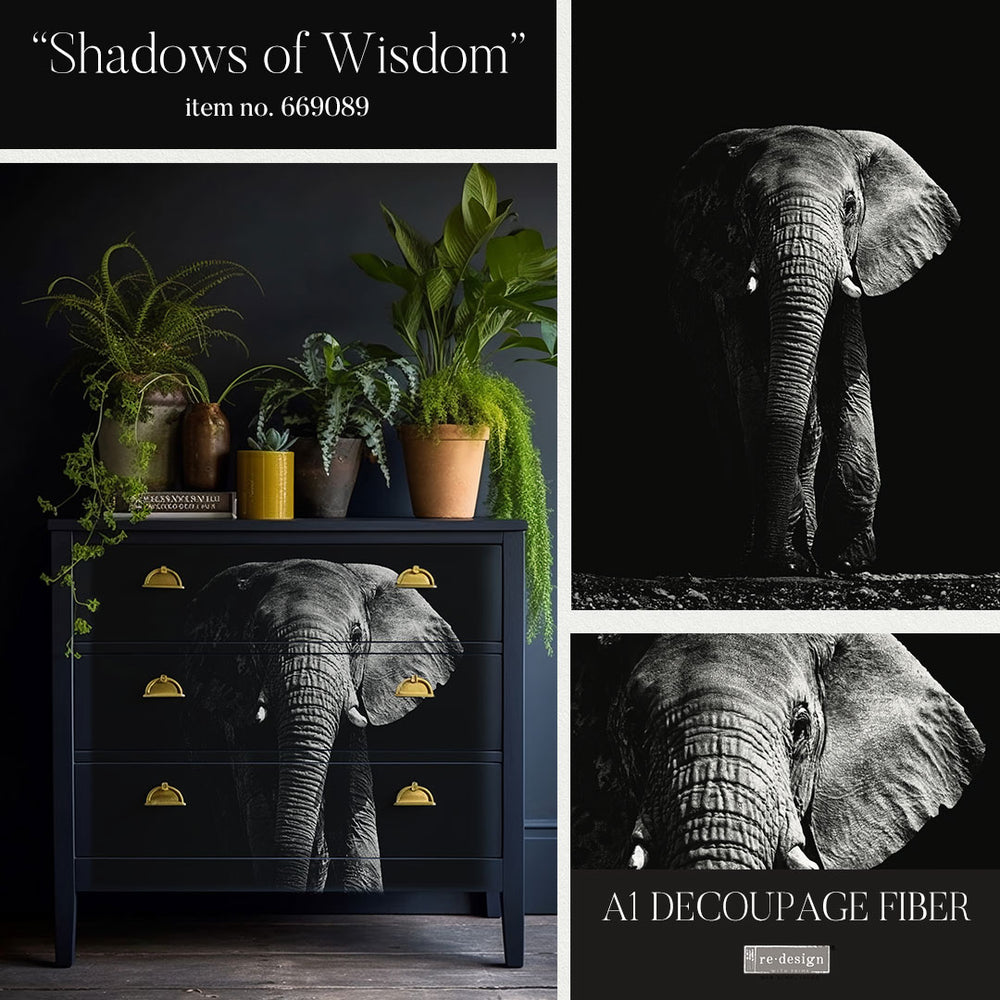 NEW! SHADOWS OF WISDOM Redesign A1 Decoupage Fibre Paper (59.44cm x 84.07cm) - Rustic Farmhouse Charm