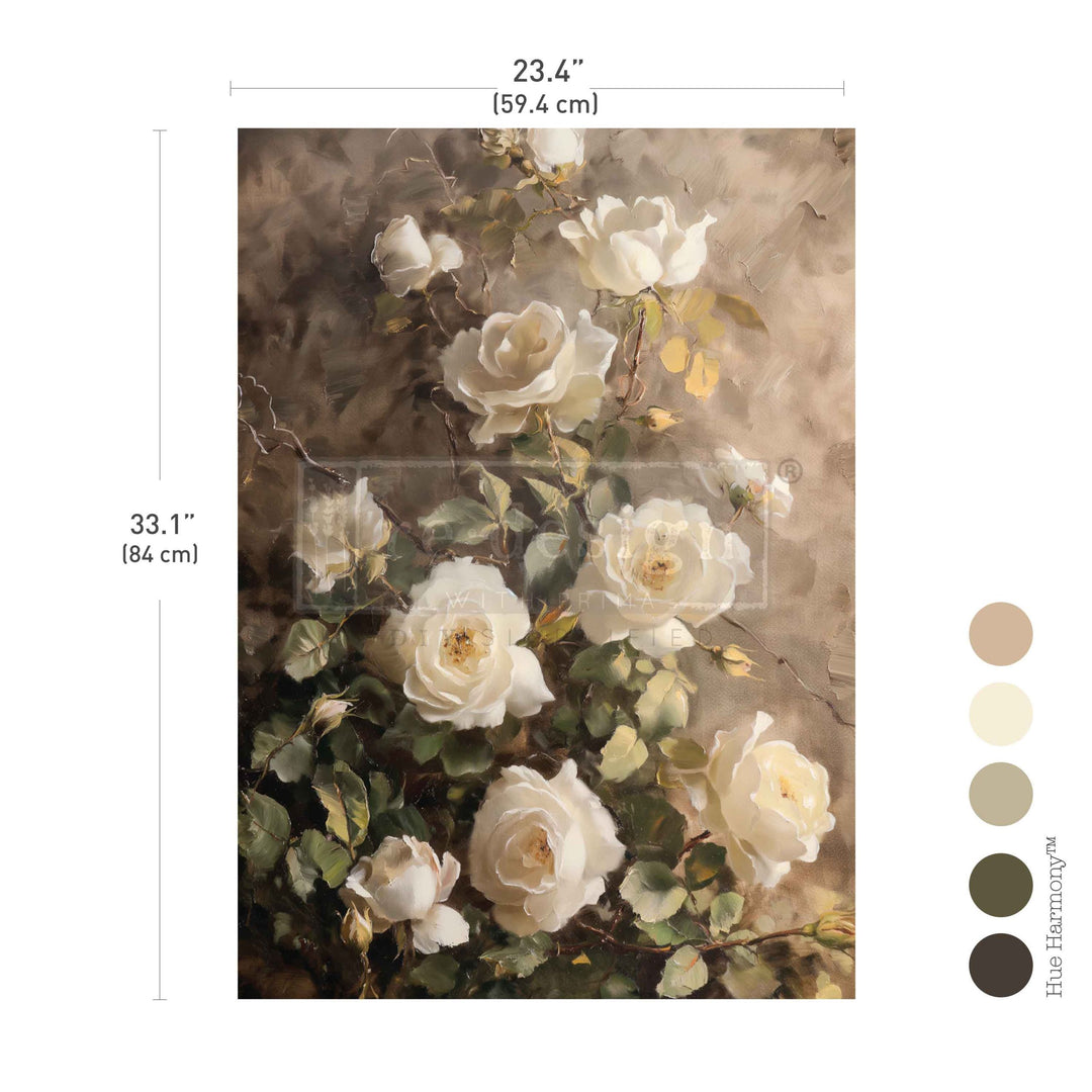 LIMITED! Redesign A1 Decoupage Fibre Paper - SILENT BEAUTY (59.44cm x 84.07cm) - Rustic Farmhouse Charm