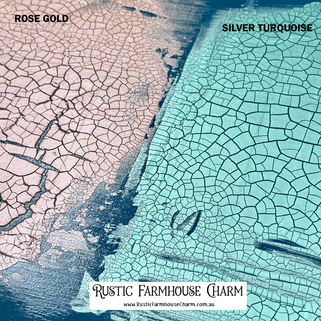 SILVER TURQUOISE Metallic Cracking Paste by Pentart 100ml - Rustic Farmhouse Charm