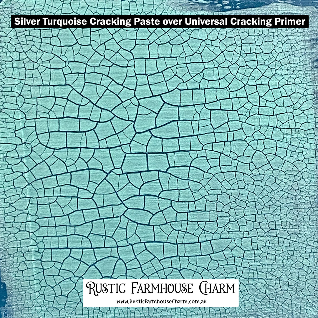 SILVER TURQUOISE Metallic Cracking Paste by Pentart 100ml - Rustic Farmhouse Charm