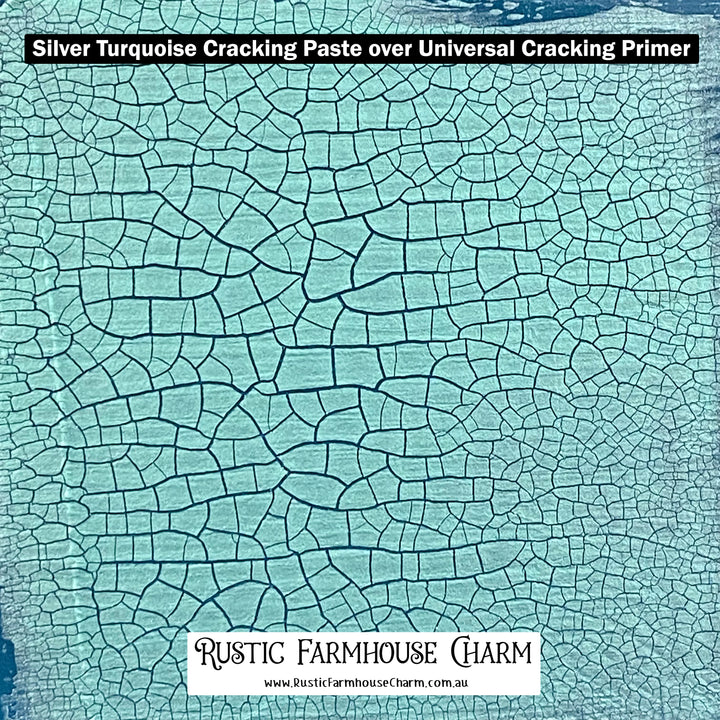 SILVER TURQUOISE Metallic Cracking Paste by Pentart 100ml - Rustic Farmhouse Charm