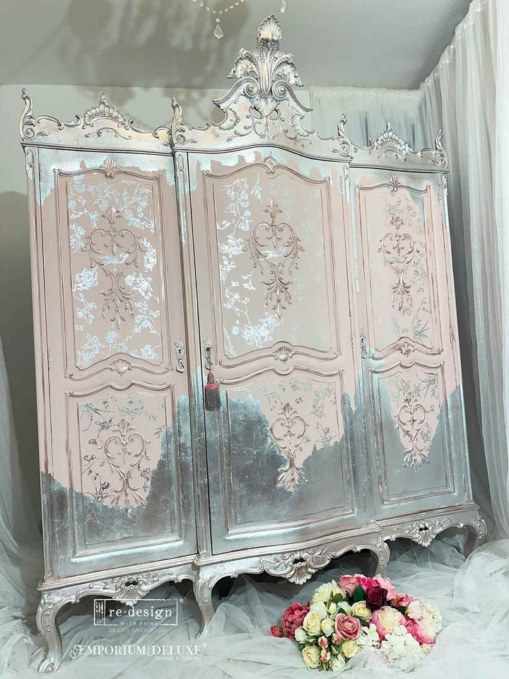 Redesign Kacha Foil Transfer - SILVER BIRD (45.72cm x 60.96cm) - Rustic Farmhouse Charm