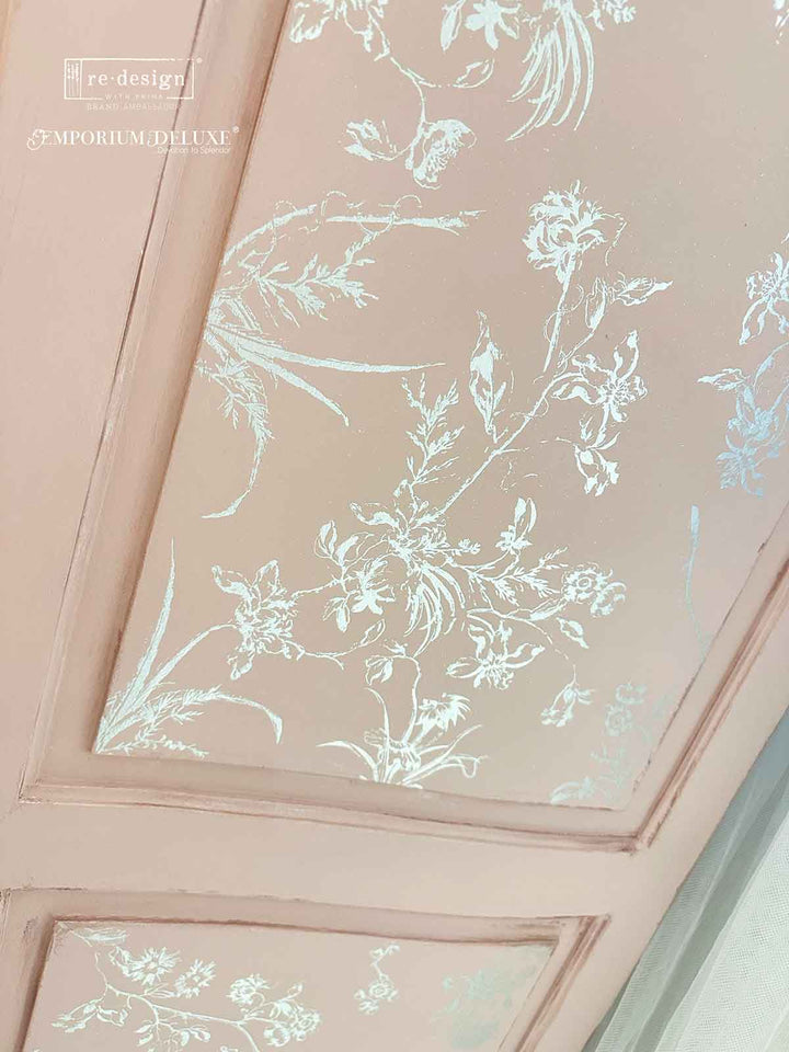 Redesign Kacha Foil Transfer - SILVER BIRD (45.72cm x 60.96cm) - Rustic Farmhouse Charm