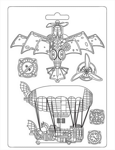 SIR VAGABOND AVIATOR AIRCRAFT Soft Maxi Mould by Stamperia (A4) - Rustic Farmhouse Charm