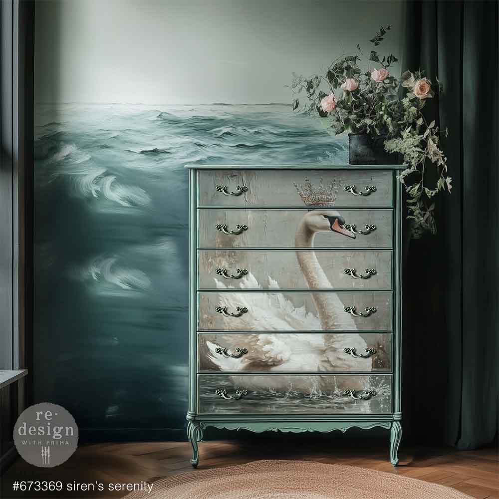NEW! Redesign Limited A1 Decoupage Fibre Paper - SIREN'S SERENITY (59.44cm x 84.07cm) - Rustic Farmhouse Charm