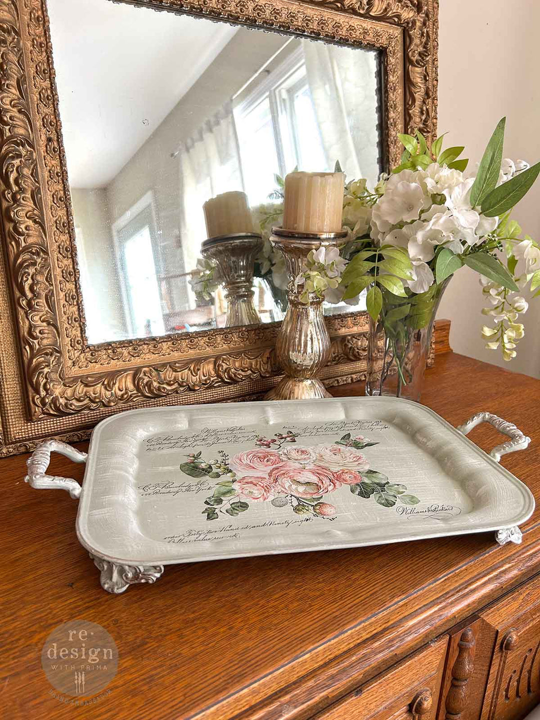 NEW! Redesign Small Transfer - BLUSHING BLOOMS (3 sheets, each 15.24cm x 30.48cm) - Rustic Farmhouse Charm