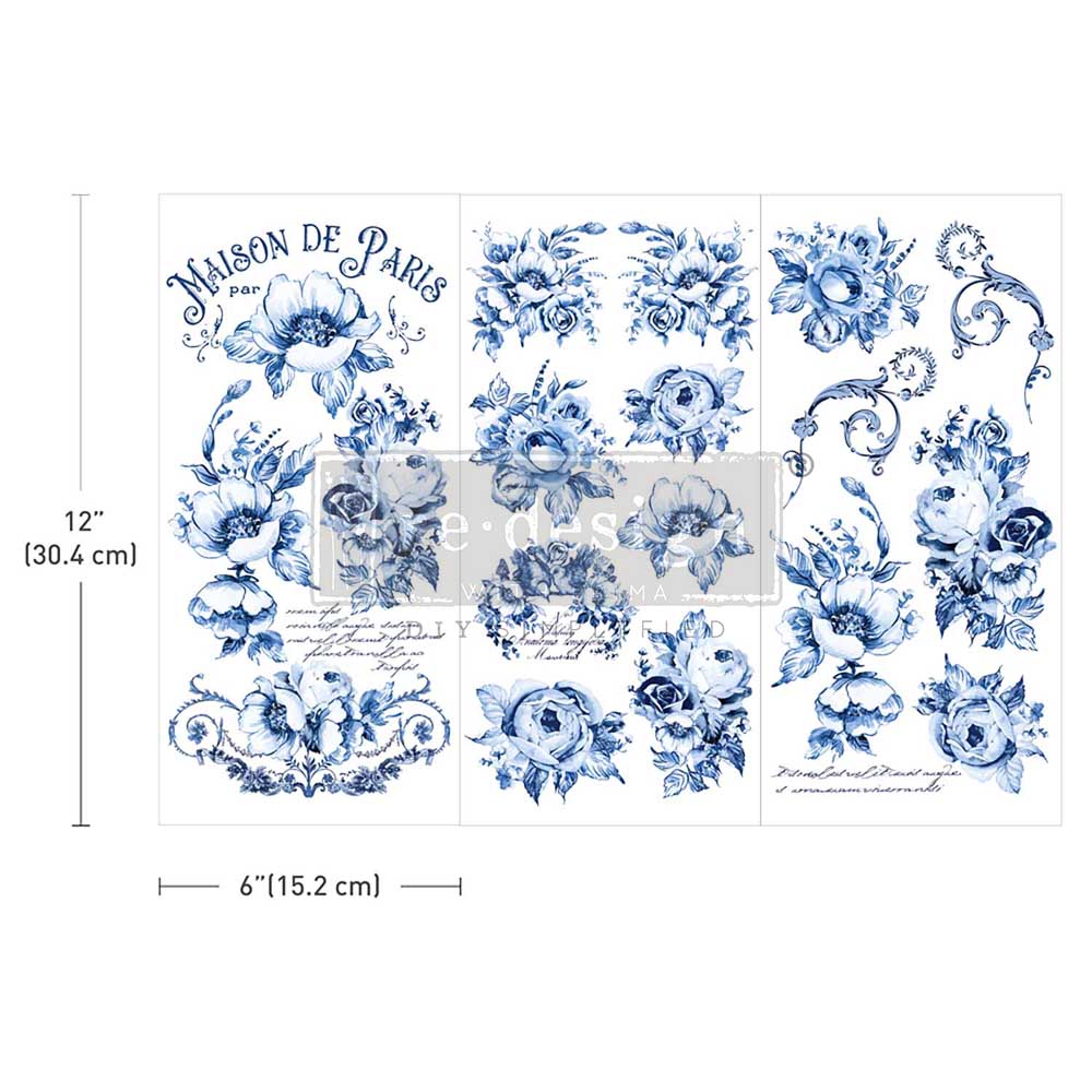 NEW! Redesign Small Transfer - SPRING SERENADE (3 sheets, each 15.24cm x 30.48cm) - Rustic Farmhouse Charm