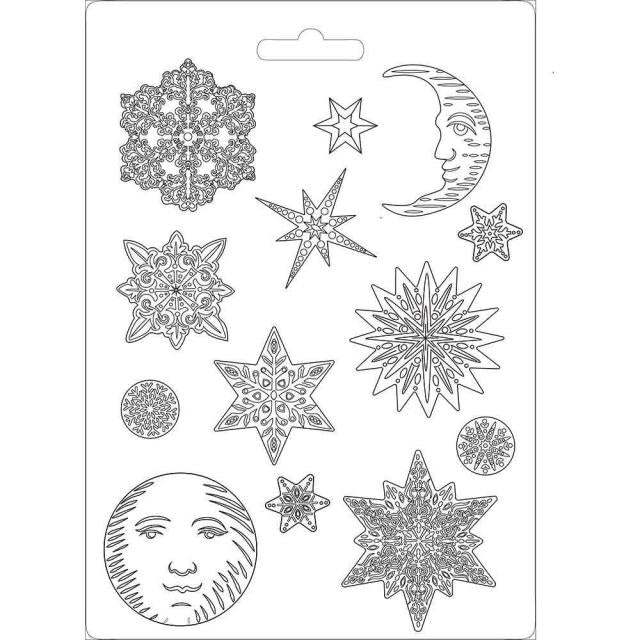 Stamperia Soft Maxi Mould - SNOWFLAKES (A4) - Rustic Farmhouse Charm
