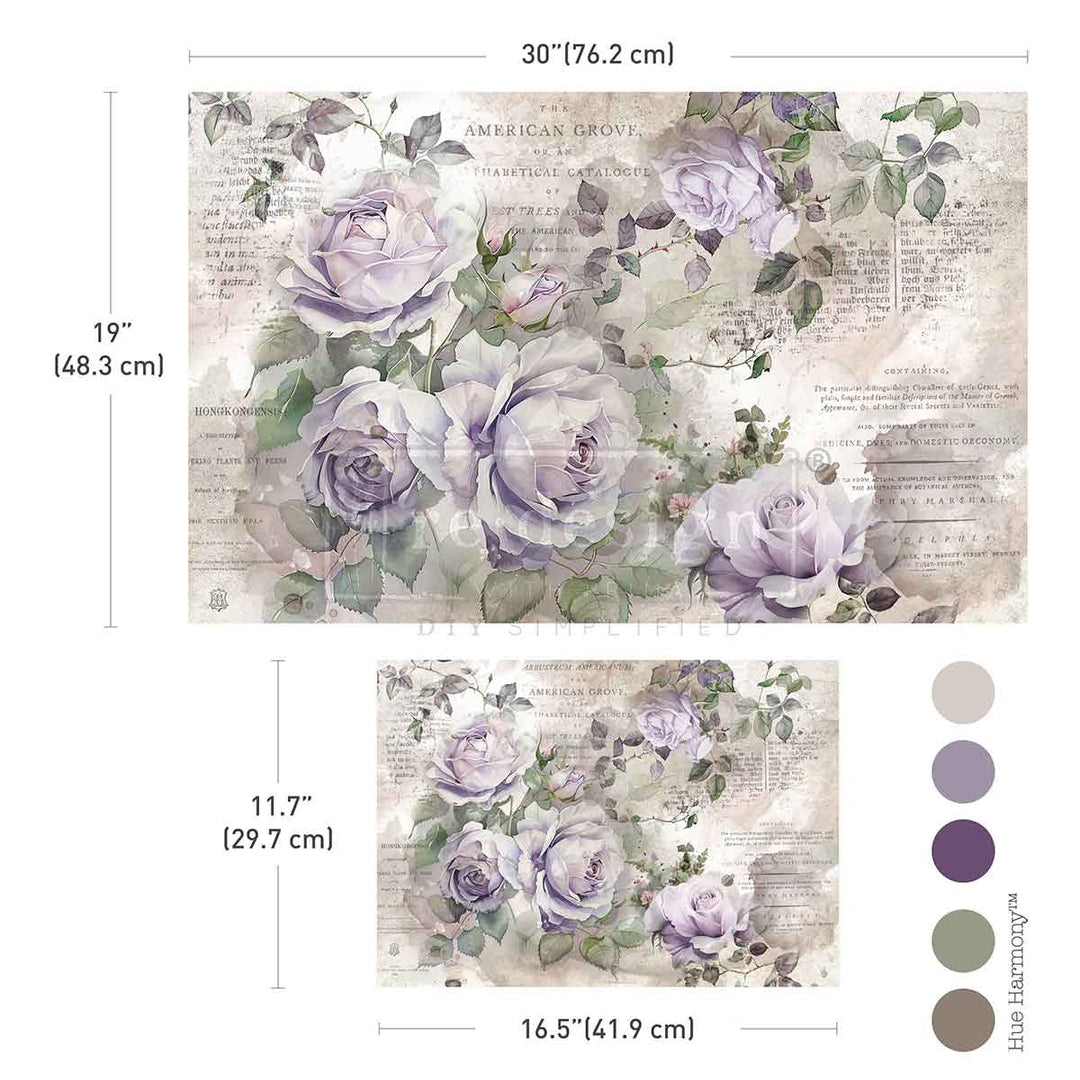 NEW! Redesign Double Delight Decoupage Fibre Paper Set (2 Sheets) - SOFT VEIL - Rustic Farmhouse Charm