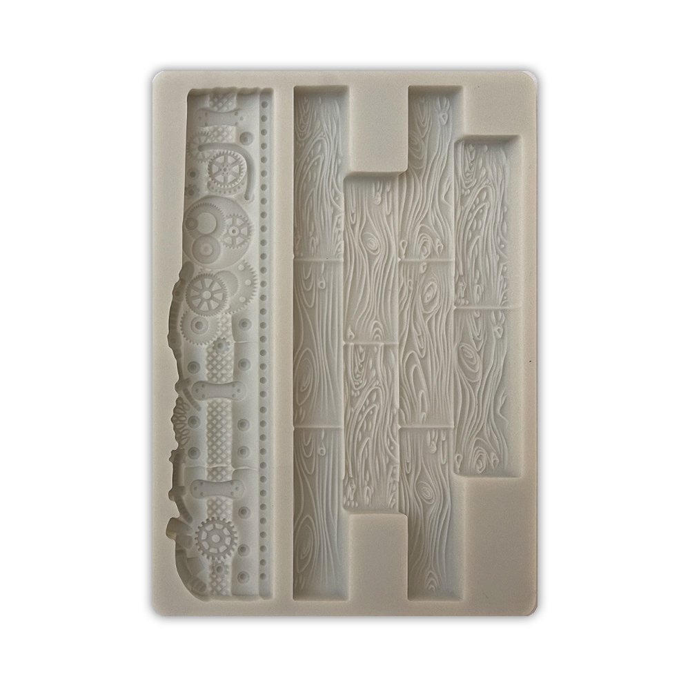 SONGS OF THE SEA - WOOD & MECHANISMS Stamperia Silicon Mould (10.5cm x 14.8cm) - Rustic Farmhouse Charm