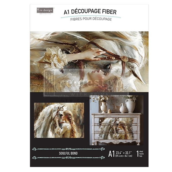 Redesign A1 Decoupage Fibre Paper - SOULFUL BOND (59.44cm x 84.07cm) - Rustic Farmhouse Charm