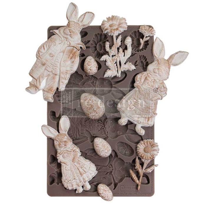 NEW! Redesign Mould - SPRINGTIME BUNNY (5" x 8") - Rustic Farmhouse Charm