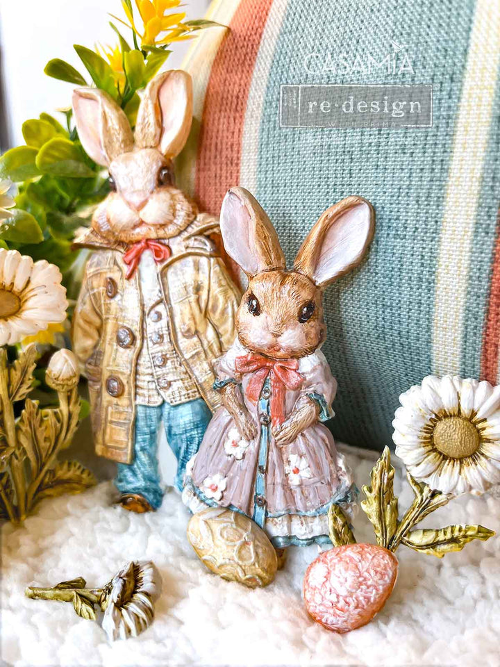 NEW! Redesign Mould - SPRINGTIME BUNNY (5" x 8") - Rustic Farmhouse Charm