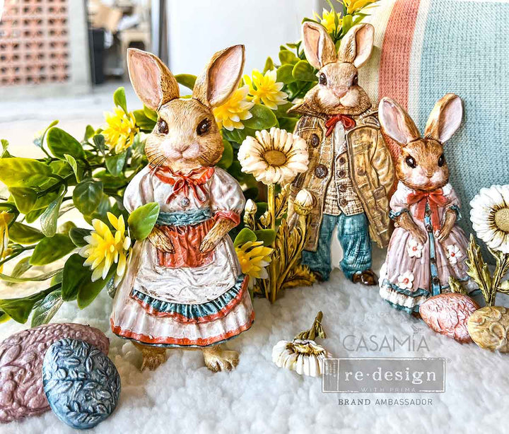 NEW! Redesign Mould - SPRINGTIME BUNNY (5" x 8") - Rustic Farmhouse Charm