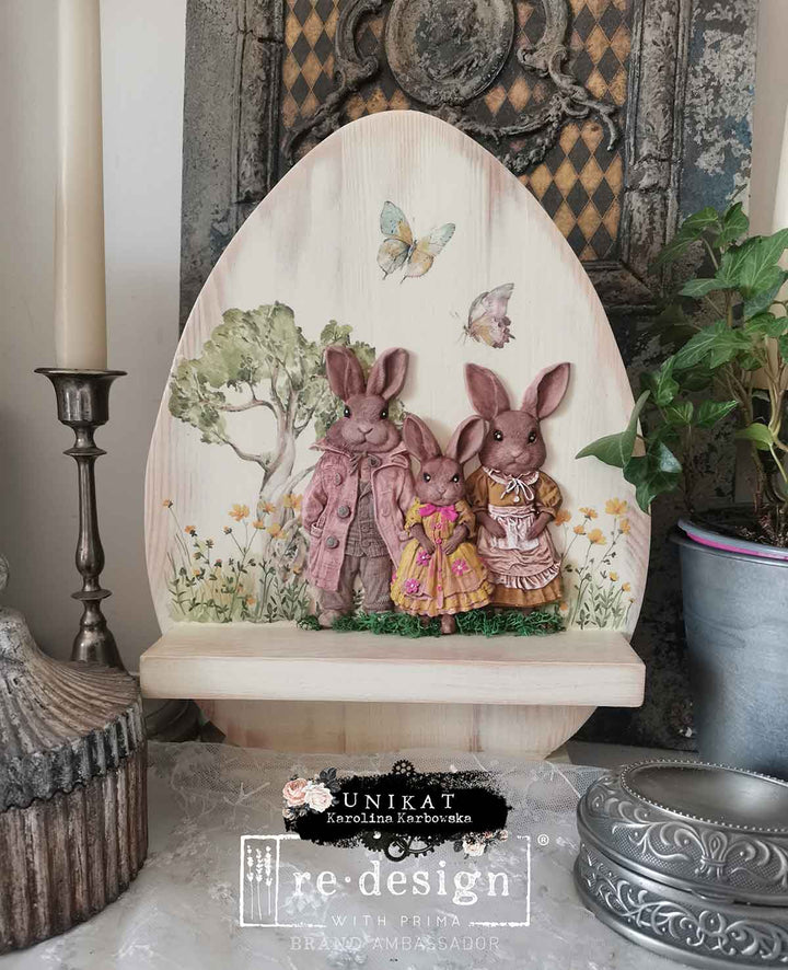 NEW! Redesign Mould - SPRINGTIME BUNNY (5" x 8") - Rustic Farmhouse Charm