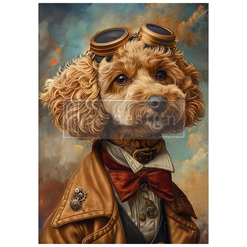 Redesign A1 Decoupage Fibre Paper - SPROCKET SNIFFER (59.44cm x 84.07cm) - Rustic Farmhouse Charm