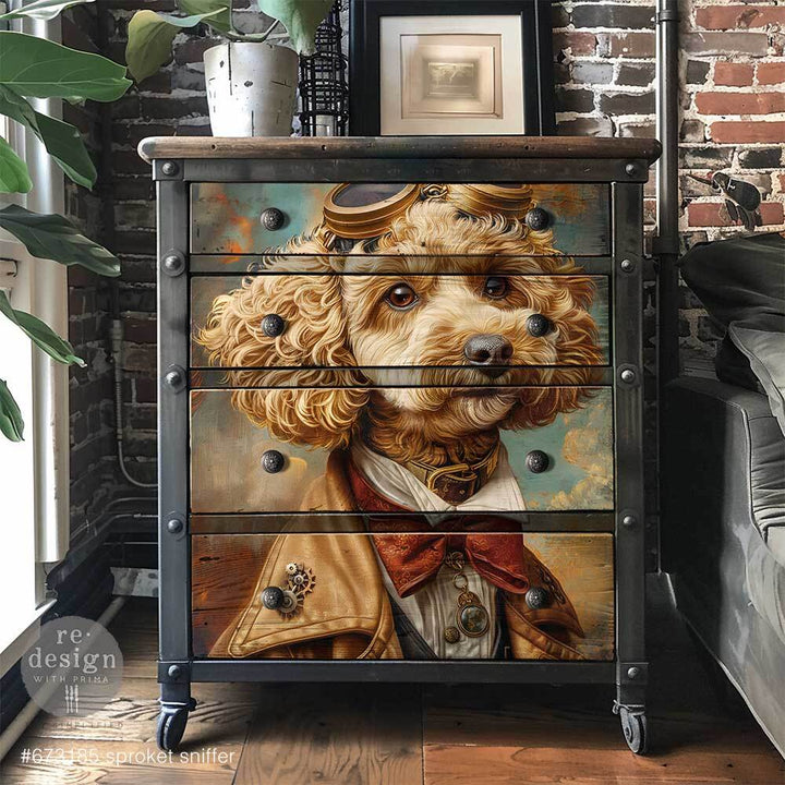 Redesign A1 Decoupage Fibre Paper - SPROCKET SNIFFER (59.44cm x 84.07cm) - Rustic Farmhouse Charm