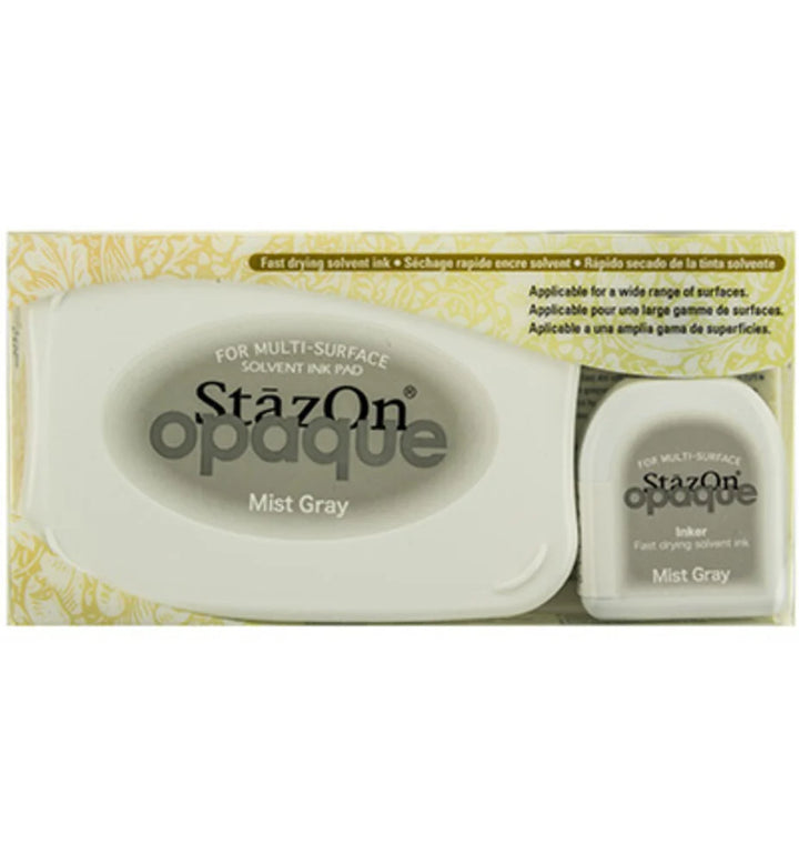 StazOn Kit - Ink Pad & Inker - MIST GREY (Opaque, Permanent, Solvent-Based) - Rustic Farmhouse Charm
