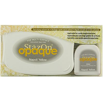 StazOn Kit - Ink Pad & Inker - NAPOLI YELLOW (Opaque, Permanent, Solvent-Based) - Rustic Farmhouse Charm