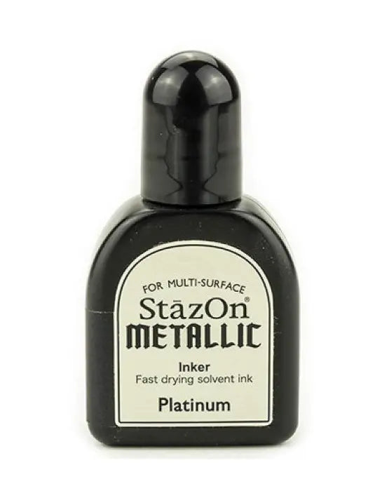 StazOn Metallic Ink Refill Re-inker - PLATINUM 15ml (Permanent, Solvent-Based) - Rustic Farmhouse Charm