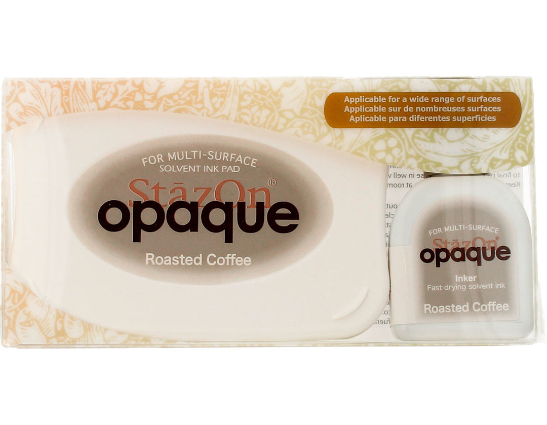 ROASTED COFFEE StazOn Kit - Ink Pad & Inker (Permanent, Solvent-Based) - Rustic Farmhouse Charm