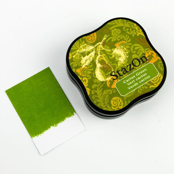 StazOn Midi Ink Pad - CACTUS GREEN (Permanent, Solvent-Based) - Rustic Farmhouse Charm