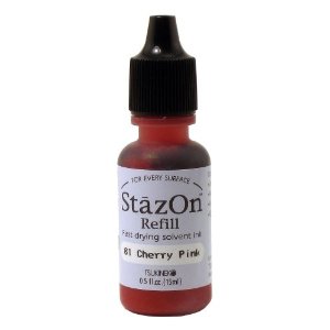 StazOn Ink Refill - CHERRY PINK 15ml (Permanent, Solvent-Based) - Rustic Farmhouse Charm