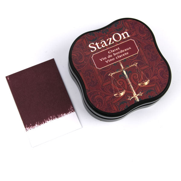 StazOn Midi Ink Pad - CLARET (Permanent, Solvent-Based) - Rustic Farmhouse Charm