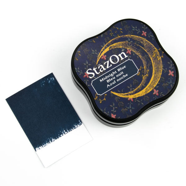StazOn Midi Ink Pad - MIDNIGHT BLUE (Permanent, Solvent-Based) - Rustic Farmhouse Charm