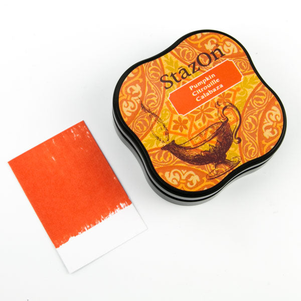 StazOn Midi Ink Pad - PUMPKIN (Permanent, Solvent-Based) - Rustic Farmhouse Charm