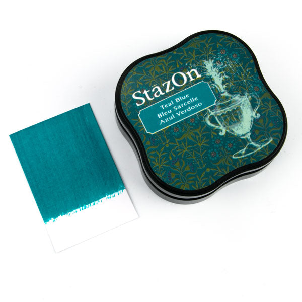 StazOn Midi Ink Pad - TEAL BLUE (Permanent, Solvent-Based) - Rustic Farmhouse Charm
