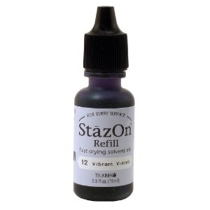 StazOn Ink Refill - VIBRANT VIOLET 15ml (Permanent, Solvent-Based) - Rustic Farmhouse Charm