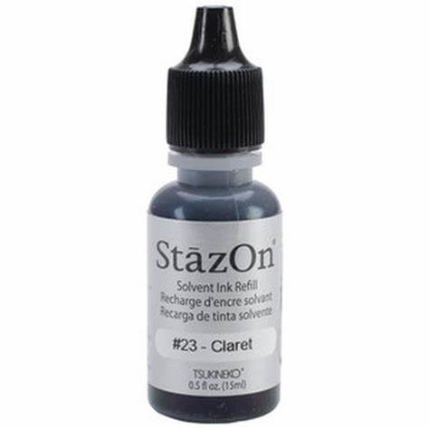 StazOn Ink Refill - CLARET 15ml (Permanent, Solvent-Based) - Rustic Farmhouse Charm